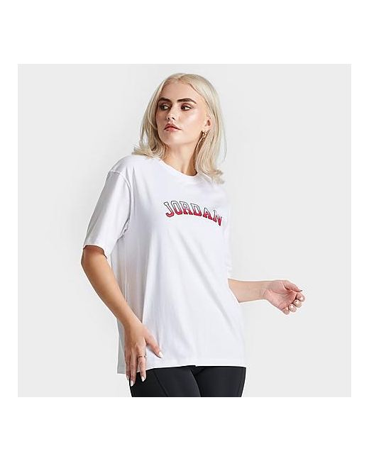 Jordan Short-Sleeve Graphic T-Shirt in White/White 100 Cotton
