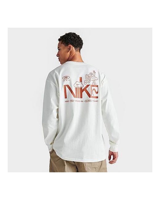 Nike Sportswear Air Clouds Graphic Long-Sleeve T-Shirt Small 100 Cotton