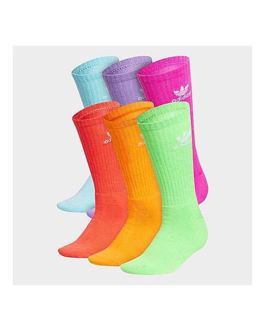 Adidas Originals Trefoil Crew Socks 6-Pack Pink/Bright Large