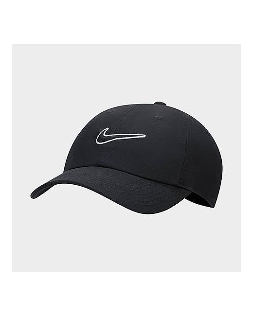 Nike Club Swoosh Unstructured Strapback Hat Medium/Large 100 Polyester/Twill