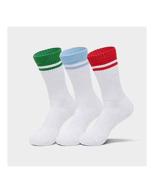 Sof Sole Varsity Stripe Crew Socks 3-Pack Red/Blue/Green/White Medium