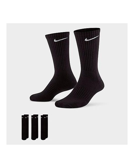 Nike Everyday Cushioned Training Crew Socks 3-Pack Black/Black Small