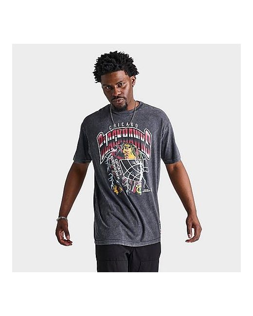 Mitchell And Ness Chicago Blackhawks NHL Crease Lightning Graphic T-Shirt Medium