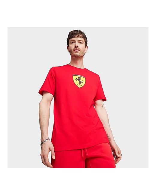 Puma Scuderia Ferrari Race Big Shield Motorsport T-Shirt Small 100 Cotton/Jersey