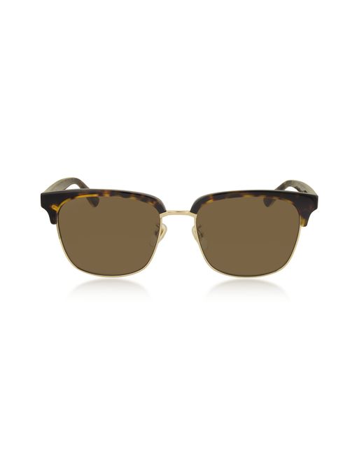 Gucci Designer Sunglasses Rectangular-frame Metal