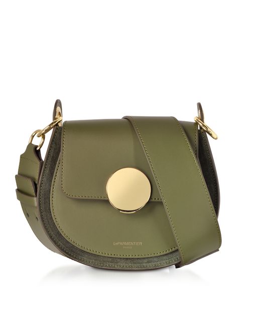Le Parmentier Designer Handbags Yucca Suede and Leather Shoulder Bag