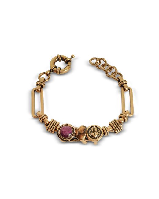 Alcozer & J Designer Bracelets Brass Bracelet w/Gemstone
