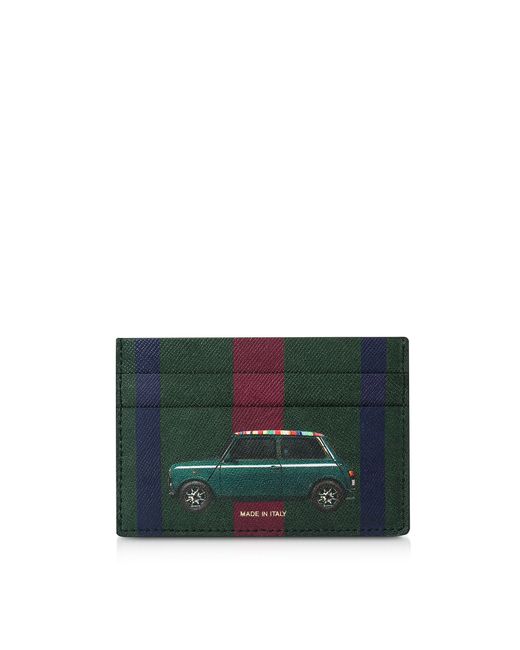 Paul Smith Designer Bags Mini Stripe Print Leather Card