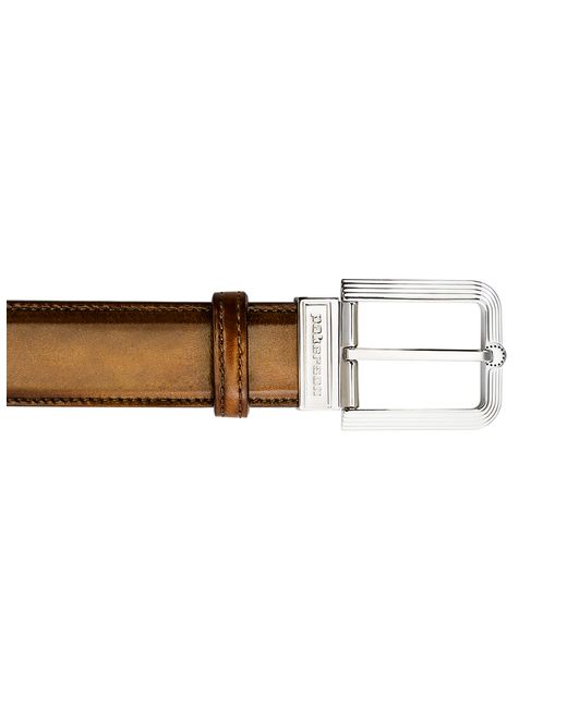 Pakerson Designer Belts Timber Italian Leather Belt w Silver