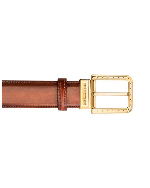 Pakerson Designer Belts Wood Italian Leather Belt w Gold
