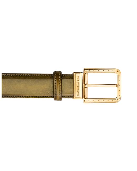 Pakerson Designer Belts Italian Leather Belt w Gold