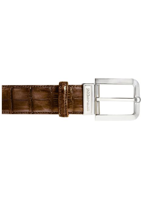 Pakerson Designer Belts Timber Alligator Leather Belt w Silver