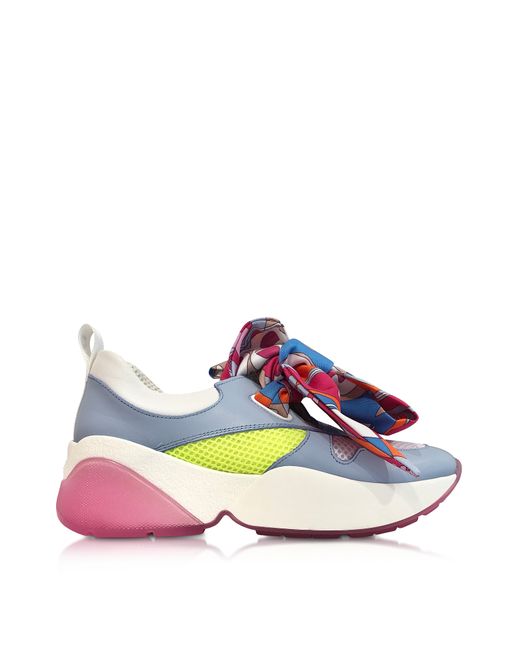 Emilio Pucci Designer Shoes Multicolor Bow Sneakers