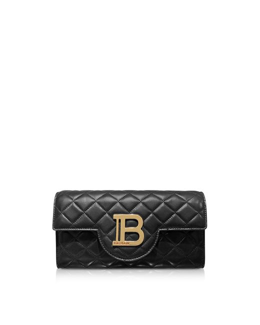 Balmain Designer Handbags Quilted Leather B-Smartphone Case w/Chain Strap