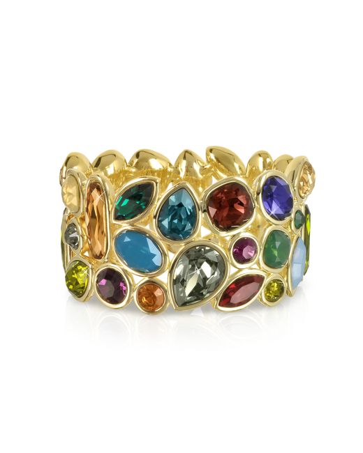Forzieri Designer Bracelets Crystal and Metal Bangle