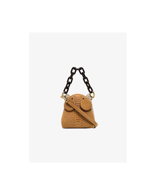 Yuzefi Designer Handbags snake effect leather shoulder bag
