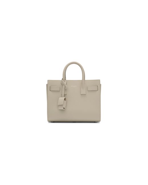 Saint Laurent Designer Handbags White Nano Sac De Jour Tote