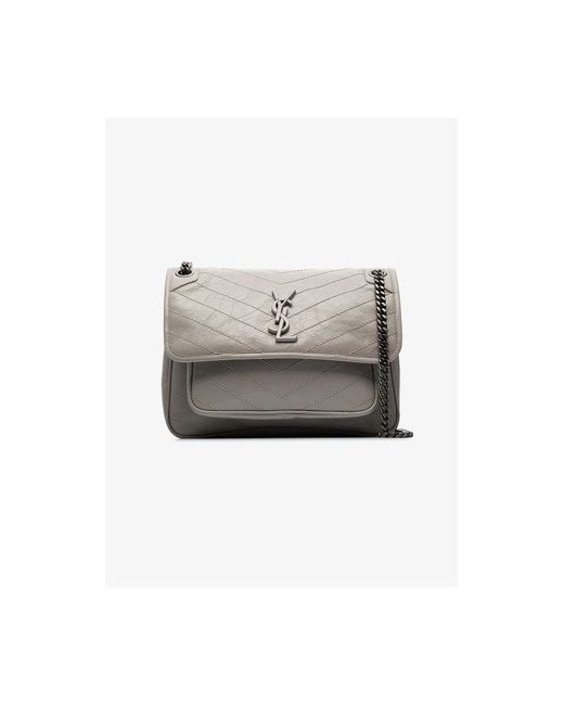 Saint Laurent Designer Handbags Grey niki medium leather shoulder bag