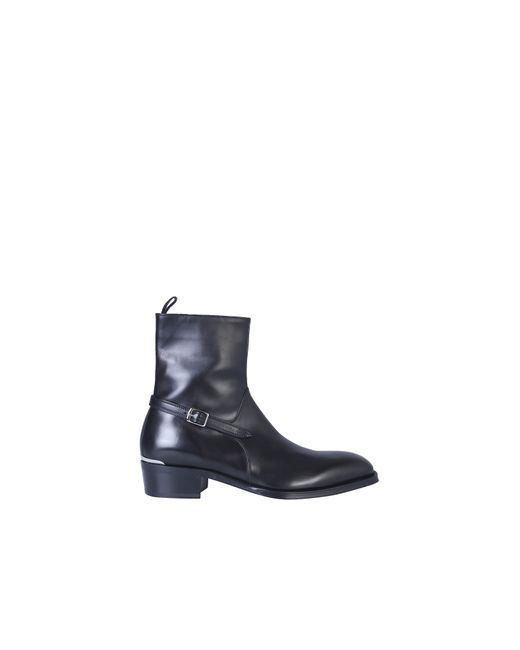 Alexander McQueen Designer Shoes Leather Boot w/Buckle Zip