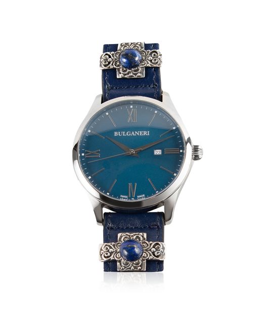 Bulganeri Designer Watches Baia Blu Stainless Steel Watch w/Silver