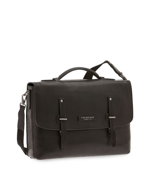 The Bridge Designer Briefcases Kallio Genuine Leather Top-Handle Briefcase w/Laptop Tablet Compartments