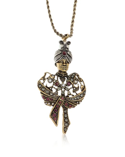 Alcozer & J Designer Necklaces Brass Moro Charms Necklace