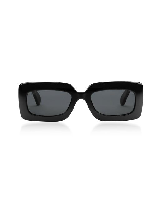 Gucci Designer Sunglasses Black Rectangular Slim Frame w/Quilted Temples