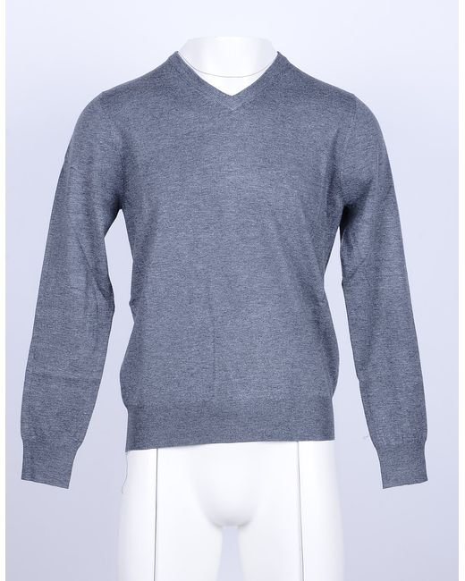Cashmere Company Designer Knitwear Wool and Cashmere V-Neck Sweater
