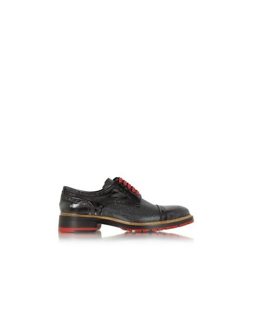 Forzieri Italian Handcrafted Smoke Black and Leather Derby Shoe