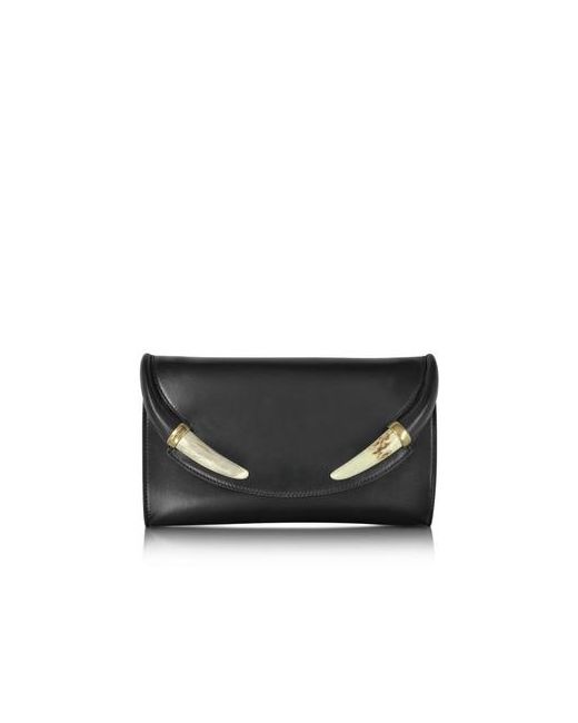 Roberto Cavalli Nappa Leather and Horn Clutch