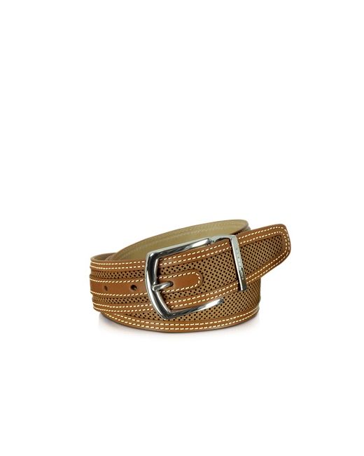 Moreschi St. Barth Perforated Nubuck and Leather Belt