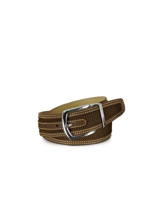 Moreschi St. Barth Perforated Nubuck and Leather Belt