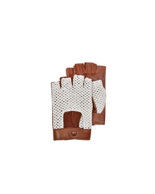 Forzieri Leather and Cotton Mens Driving Gloves