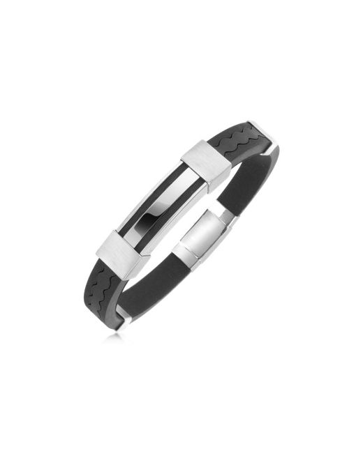 Forzieri Rubber and Stainless Steel Bracelet