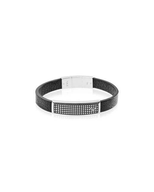 Emporio Armani Iconic Stainless Steel And Rubber Mens Bracelet