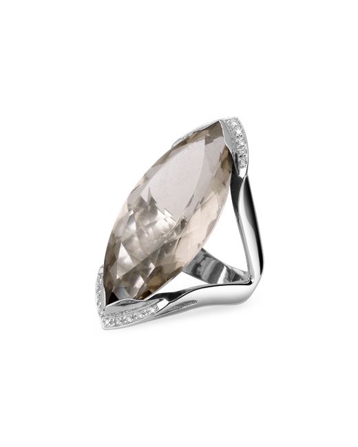 Forzieri Smokey Quartz and Diamond Fashion Ring