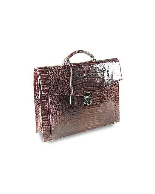 Fontanelli Croc-Embossed Leather Briefcase