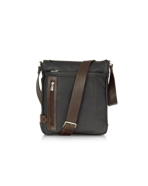 Chiarugi and Brown Leather Vertical Messenger