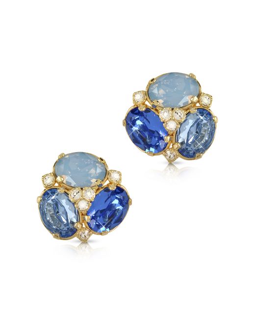 Forzieri Designer Earrings Crystal Clip-on