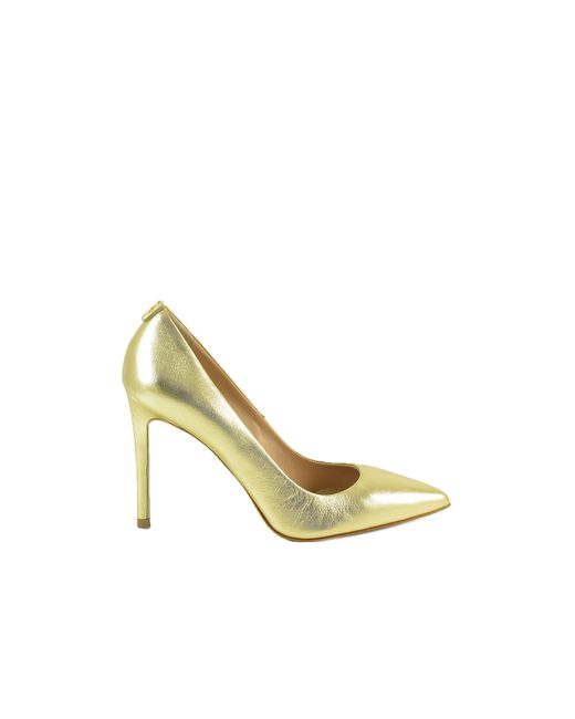 Patrizia Pepe Chaussures Gold Laminated Leather Pumps