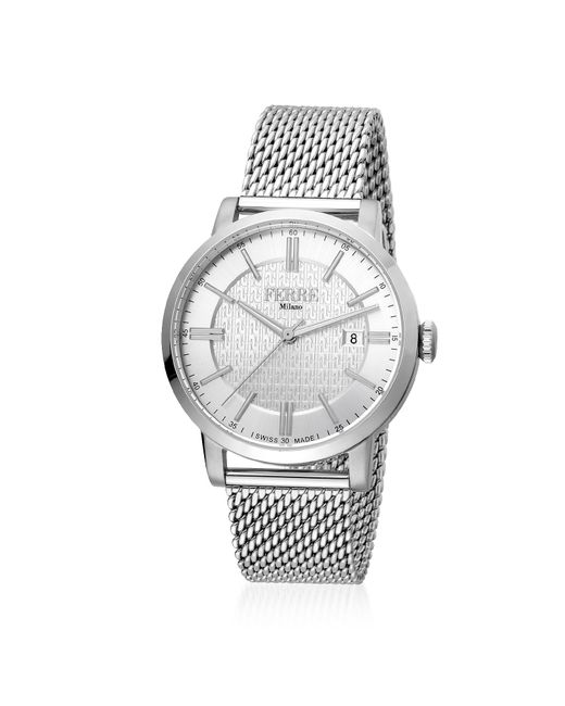 Ferre' Milano Montres Homme Dial Stainless Steel Watch w/Mesh Strap