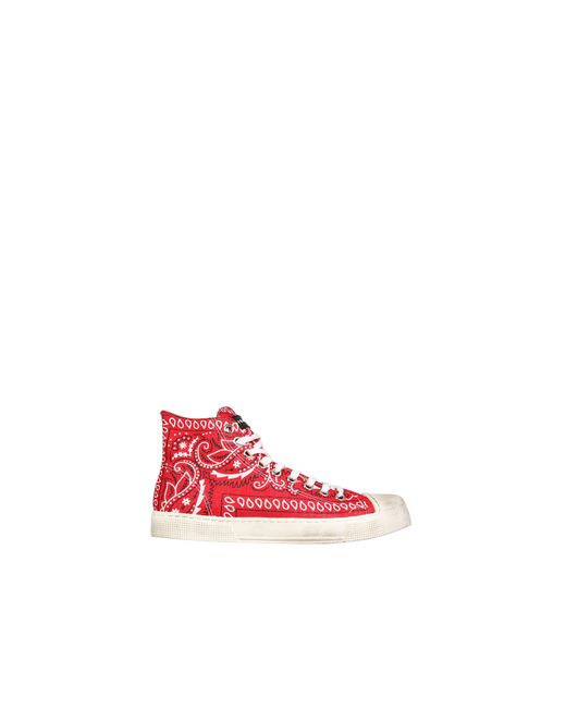 Gienchi Chaussures Jean Michel Bandana Print High Top Sneakers