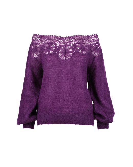 Alberta Ferretti Pulls Violet Sweater