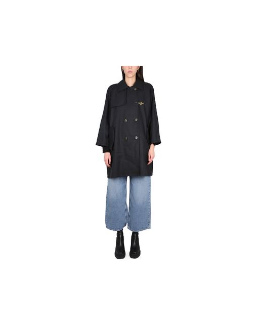 Fay Vestes Manteaux Double-Breasted Trench Coat