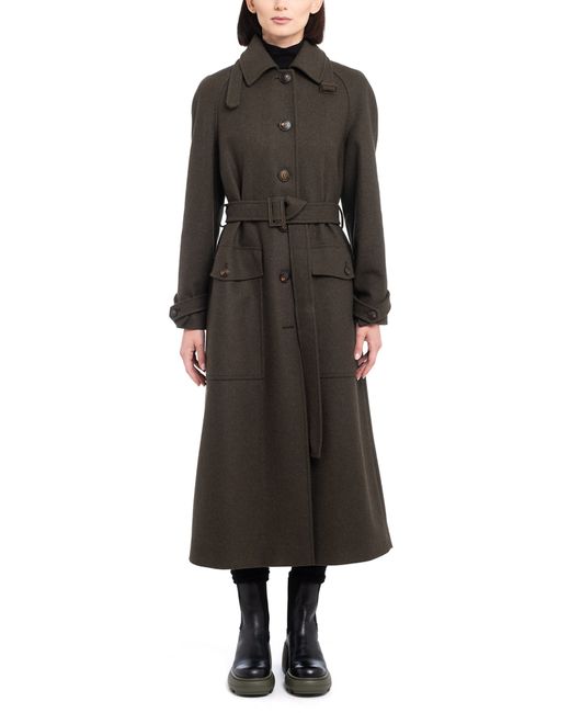 Manuela Conti Vestes Manteaux Single-breasted Wool Trench Coat