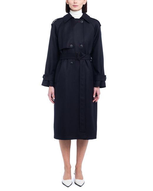 Manuela Conti Vestes Manteaux Wool Gabardine Double-Breasted Coat