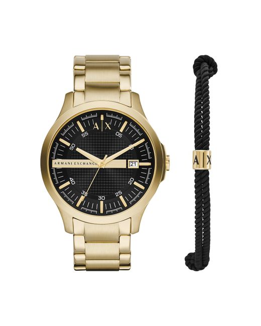 Armani Exchange Montres Homme Gold-tone Stainless Steel Watch Bracelet Set