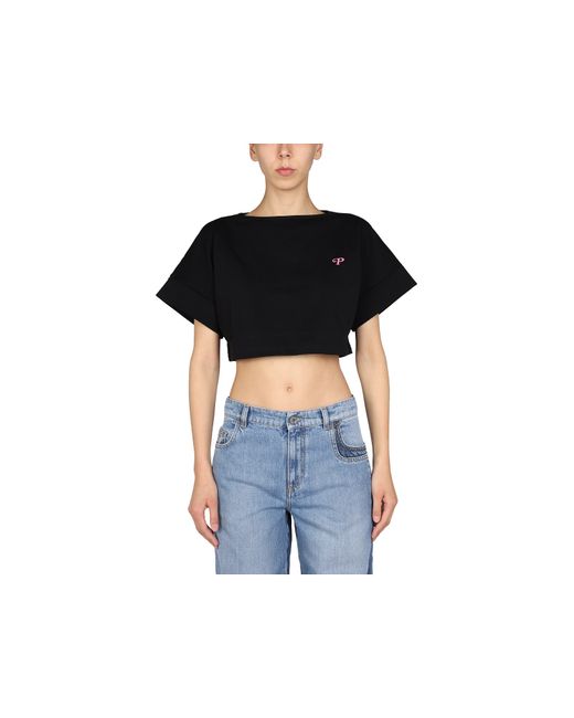 Philosophy by Lorenzo Serafini T-Shirts Tops Cropped T-Shirt With Logo Print