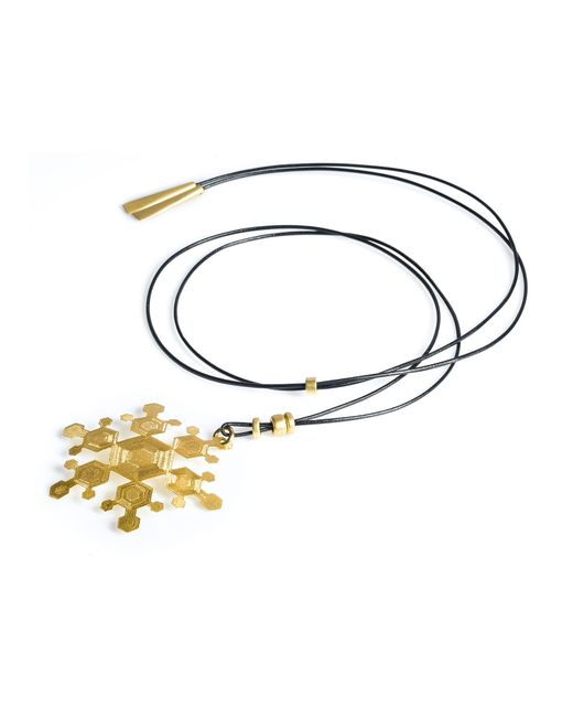 Stefano Patriarchi Colliers Frost Etched Golden Long Necklace