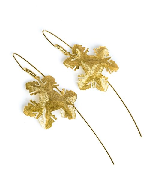 Stefano Patriarchi Boucles doreille Etched Golden Ice Drop Earrings